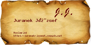 Juranek József névjegykártya